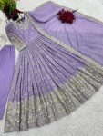 RICH LOOK CHINON SILK EMBROIDERY SEQUENCE WORK GOWN PANT WITH DUPATTA WEDDING WEAR WHOLESALE PRICE ETHNIC GARMENT (5)