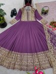 RICH LOOK GEORGETTE EMBROIDERY SEQUENCE WORK GOWN WITH DUPATTA WEDDING WEAR WHOLESALE PRICE ETHNIC GARMENT (6)