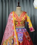 TRADITIONAL BUTTER SILK DIGITAL PRINTED MIRROR WORK LEHENGA CHOLI WITH DUPATTA PARTY WEAR WHOLESALE PRICE ETHNIC GARMENT (5)