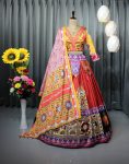 TRADITIONAL BUTTER SILK DIGITAL PRINTED MIRROR WORK LEHENGA CHOLI WITH DUPATTA PARTY WEAR WHOLESALE PRICE ETHNIC GARMENT (5)