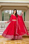 TRADITIONAL GEORGETTE SEQUENCE WORK LEHENGA CHOLI WITH DUPATTA PARTY WEAR WHOLESALE PRICE ETHNIC GARMENT (1)