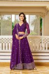 TRADITIONAL GEORGETTE SEQUENCE WORK LEHENGA CHOLI WITH DUPATTA PARTY WEAR WHOLESALE PRICE ETHNIC GARMENT (2)