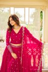 TRADITIONAL GEORGETTE SEQUENCE WORK LEHENGA CHOLI WITH DUPATTA PARTY WEAR WHOLESALE PRICE ETHNIC GARMENT (7)