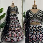 TRADITIONAL GEORGETTE THREAD SEQUENCE WORK LEHENGA CHOLI WITH DUPATTA PARTY WEAR WHOLESALE PRICE ETHNIC GARMENT (8)