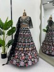 TRADITIONAL GEORGETTE THREAD SEQUENCE WORK LEHENGA CHOLI WITH DUPATTA PARTY WEAR WHOLESALE PRICE ETHNIC GARMENT (8)