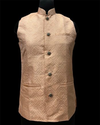 TRADITIONAL JACQUARD WORK JACKET LIGHT ORANGE