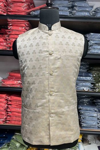 TRADITIONAL JACQUARD WORK JACKET OFF WHITE