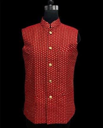 TRADITIONAL JACQUARD WORK JACKET RED