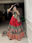 TRENDING BUTTER SILK DIGITAL PRINTED MIRROR WORK LEHENGA CHOLI WITH DUPATTA PARTY WEAR WHOLESALE PRICE ETHNIC GARMENT (3)