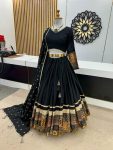 TRENDING CHINON SILK EMBROIDERY SEQUENCE WORK LEHENGA CHOLI WITH DUPATTA PARTY WEAR WHOLESALE PRICE ETHNIC GARMENT (6)