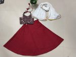 TRENDING COTTON FLAIRED KID’S TOP SKIRT WITH DUPATTA PARTY WEAR WHOLESALE PRICE ETHNIC GARMENT (1)