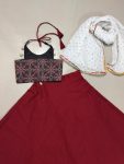 TRENDING COTTON FLAIRED KID’S TOP SKIRT WITH DUPATTA PARTY WEAR WHOLESALE PRICE ETHNIC GARMENT (1)