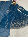 TRENDING GEORGETTE EMBROIDERY SEQUENCE WORK GOWN BOTTOM WITH DUPATTA PARTY WEAR WHOLESALE PRICE ETHNIC GARMENT (3)