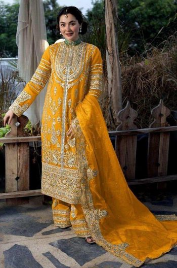 DESIGNER GEORGETTE EMBROIDERY SEQUENCE WORK TOP PALAZZO WITH DUPATTA YELLOW