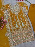 TRENDING GEORGETTE EMBROIDERY SEQUENCE WORK TOP PALAZZO WITH DUPATTA FESTIVAL WEAR WHOLESALE PRICE ETHNIC GARMENT (53)