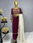 TRENDING GEORGETTE EMBROIDERY SEQUENCE WORK TOP PALAZZO WITH DUPATTA PARTY WEAR WHOLESALE PRICE ETHNIC GARMENT (3)