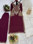 TRENDING GEORGETTE EMBROIDERY SEQUENCE WORK TOP PALAZZO WITH DUPATTA PARTY WEAR WHOLESALE PRICE ETHNIC GARMENT (3)