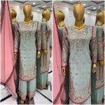 TRENDING GEORGETTE EMBROIDERY SEQUENCE WORK TOP SHARARA WITH DUPATTA WEDDING WEAR WHOLESALE PRICE ETHNIC GARMENT (28)