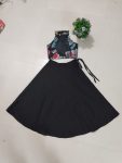 TRENDING KHADI COTTON PRINTED FLAIRED KID’S TOP WITH SKIRT PARTY WEAR WHOLESALE PRICE ETHNIC GARMENT (1)