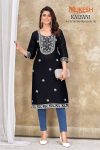 TRENDING RAYON EMBROIDERY SEQUENCE WORK ONLY KURTI PARTY WEAR WHOLESALE PRICE ETHNIC GARMENT (8)