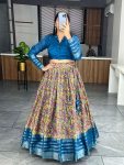 TRENDING SILK PRINTED WEAVING WORK LEHENGA WITH BLOUSE FESTIVAL WEAR WHOLESALE PRICE ETHNIC GARMENT (5)