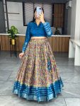 TRENDING SILK PRINTED WEAVING WORK LEHENGA WITH BLOUSE FESTIVAL WEAR WHOLESALE PRICE ETHNIC GARMENT (5)