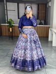 TRENDING SILK PRINTED WEAVING WORK LEHENGA WITH BLOUSE FESTIVAL WEAR WHOLESALE PRICE ETHNIC GARMENT (9)