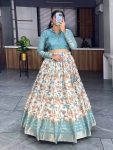 TRENDING SILK PRINTED WEAVING WORK LEHENGA WITH BLOUSE PARTY WEAR WHOLESALE PRICE ETHNIC GARMENT (4)