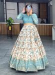 TRENDING SILK PRINTED WEAVING WORK LEHENGA WITH BLOUSE PARTY WEAR WHOLESALE PRICE ETHNIC GARMENT (4)