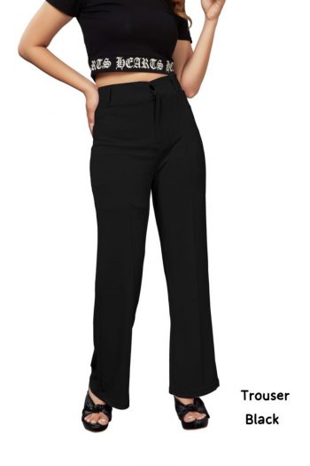TRENDING VELENTINO LYCRA TROUSER PANT BLACK