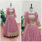 WEDDING WEAR EMBROIDERY SEQUENCE WORK LEHENGA CHOLI WITH DUPATTA WEDDING WEAR WHOLESALE PRICE ETHNIC GARMENT (4)