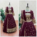 WEDDING WEAR EMBROIDERY SEQUENCE WORK LEHENGA CHOLI WITH DUPATTA WEDDING WEAR WHOLESALE PRICE ETHNIC GARMENT (3)