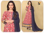 FORMAL WEAR COTTON PRINT GOWN WITH DUPATTA PINK