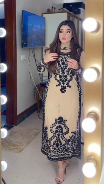 DESIGNER GEORGETTE EMBROIDERY MICRO COTON TOP BOTTOM AND DUPATTA CHIKU