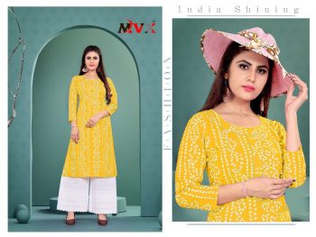 NEW ARRIVAL RAYON FOIL PRINT WORK KURTI WITH PALAZZO YELLOW