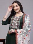 2FANCY VISCOSE RAYON EMBROIDERY SEQUENCE WORK TOP BOTTOM WITH DUPATTA PARTY WEAR WHOLESALE PRICE ETHNIC GARMENT (27)