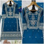 2LATEST CHINON SILK EMBROIDREY SEQUENCE WORK TOP PALAZZO WITH DUPATTA PARTY WEAR WHOLESALE PRICE ETHNIC GARMENT (8)