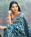 ATTARCTIVE BANARASI SILK WITH GOLD ZARI WEAVING WORK SAREE WITH UNSTITCHED BLOUSE PARTY WEAR WHOLESALE PRICE ETHNIC GARMENT (2)