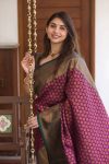 ATTRACTIVE BANARASI SILK BROCADE WITH GOLD ZARI WORK SAREE WITH UNSTITCHED BLOUSE FESTIVAL WEAR WHOLESALE PRICE ETHNIC GARMENT (11)