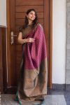 ATTRACTIVE BANARASI SILK BROCADE WITH GOLD ZARI WORK SAREE WITH UNSTITCHED BLOUSE FESTIVAL WEAR WHOLESALE PRICE ETHNIC GARMENT (11)