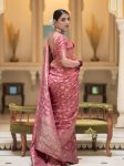 ATTRACTIVE BANARASI SILK BROCADE WITH ZARI WORK SAREE WITH UNSTITCHED BLOUSE FESTIVAL WEAR WHOLESALE PRICE ETHNIC GARMENT (31)