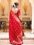 ATTRACTIVE BANARASI SILK BROCADE WITH ZARI WORK SAREE WITH UNSTITCHED BLOUSE FESTIVAL WEAR WHOLESALE PRICE ETHNIC GARMENT (52)