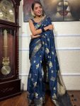 ATTRACTIVE BANARASI SILK GOLD ZARI WORK SAREE WITH UNSTITCHED BLOUSE FESTIVAL WEAR WHOLESALE PRICE ETHNIC GARMENT (17)