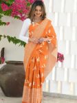 ATTRACTIVE BANARASI SILK WITH THREAD WEAVING WORK SAREE WITH UNSTITCHED BLOUISE PARTY WEAR WHOLESALE PRICE ETHNIC GARMENT (10)