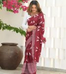 ATTRACTIVE BANARASI SILK WITH THREAD WEAVING WORK SAREE WITH UNSTITCHED BLOUSE PARTY WEAR WHOLESALE PRICE ETHNIC GARMENT (5)