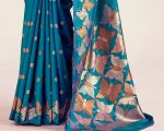 ATTRACTIVE BANARASI SOFT SILK BROCADE ZARI WORK SAREE WITH UNSTITCHED BLOUSE PARTY WEAR WHOLESALE PRICE ETHNIC GARMENT (9)