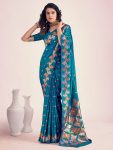 ATTRACTIVE BANARASI SOFT SILK BROCADE ZARI WORK SAREE WITH UNSTITCHED BLOUSE PARTY WEAR WHOLESALE PRICE ETHNIC GARMENT (9)