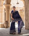 ATTRACTIVE BANARASI SOFT SILK SILVER ZARI WORK SAREE WITH UNSTITCHED BLOUSE PARTY WEAR WHOLESALE PRICE ETHNIC GARMENT (6)