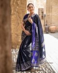 ATTRACTIVE BANARASI SOFT SILK SILVER ZARI WORK SAREE WITH UNSTITCHED BLOUSE PARTY WEAR WHOLESALE PRICE ETHNIC GARMENT (6)