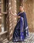 ATTRACTIVE BANARASI SOFT SILK SILVER ZARI WORK SAREE WITH UNSTITCHED BLOUSE PARTY WEAR WHOLESALE PRICE ETHNIC GARMENT (6)